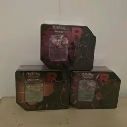 Pokemon TCG Sealed Destined Rivals Team Rocket Tin Set of 3 Brand New - Sealed! - Image 1