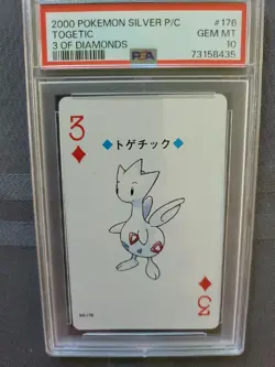 Pokemon: Silver Poker Set Togetic 5 of Diamond #176 2000 - PSA 10 Gem Mint - D3 - Image 5