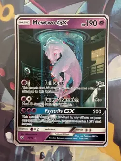 Mewtwo GX (Secret Shining) Pokemon TCG 78/73 Roughly Shiny Legends Holo - Image 1