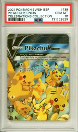 2021 POKEMON SWSH V-UNION ENGLISH PSA 10 LOT SEQUENTIAL SWSH 139-142 PIKACHU - Image 2
