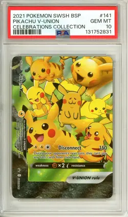 2021 POKEMON SWSH V-UNION ENGLISH PSA 10 LOT SEQUENTIAL SWSH 139-142 PIKACHU - Image 4