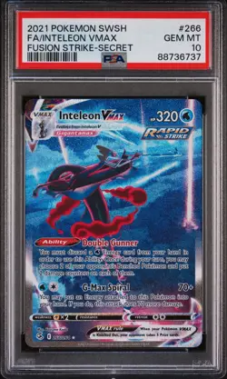 2021 Pokemon Sword & Shield Fusion Strike Secret Full Art Inteleon VMAX PSA 10 - Image 1
