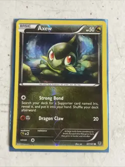 2013 pokemon Plasma Blast reverse holo Axew 67/101 - Image 1