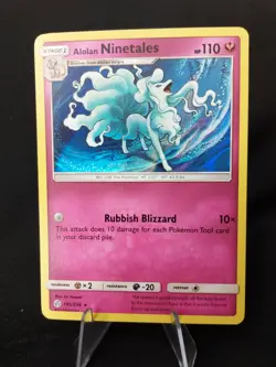 Alolan Ninetales 145/236 - Holo Rare 2019 Cosmic Eclipse Pokemon TCG - NM - Image 1