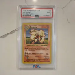 Pokemon TCG Arcanine Base Set Shadowless #23/102 PSA 9 Uncommon 1999 - Image 1