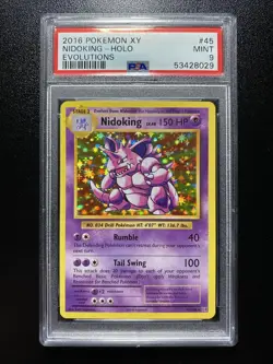 Pokemon Nidoking TCG Holo Rare Card 45/108 PSA 9 - Image 1