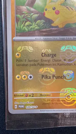 Pikachu Master Ball Mirror Holo Monthly Promo Indonesia 2024 Pokemon #120/SV-P - Image 5