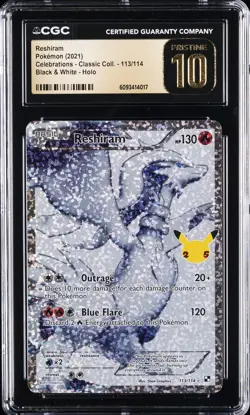 2021 POKEMON CELEBRATIONS #113 RESHIRAM CGC 10 PRISTINE - Image 1