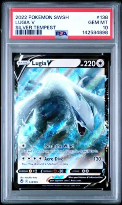2022 POKEMON SWORD & SHIELD SILVER TEMPEST #138 LUGIA V PSA 10 - Image 1