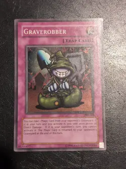 Yu-Gi-Oh! SUPER RARE HOLO CARD GRAVEROBBER PSV-008 1996 VINTAGE PRINT NM/VLP - Image 1