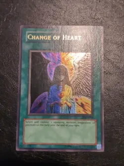 Yu-Gi-Oh! ULTRA RARE CARD CHANGE OF HEART MRD-060 1996 VINTAGE PRINT LP - Image 1