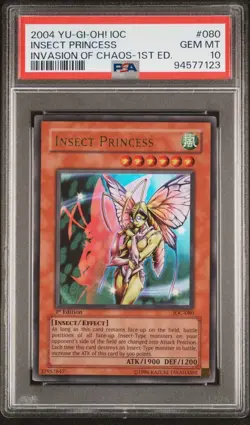 YUGIOH 2004 Insect Princess IOC-080 Ultra Rare 1st Edition PSA 10 - Image 1
