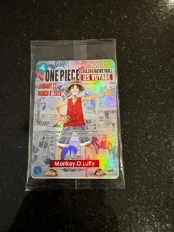 One Piece Monkey.D.Luffy US College Rutgers Basketball Promo Card & Poster - Image 1