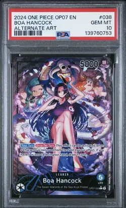2024 One Piece OP07 EN Alternate Art #038 BOA Hancock PSA 10 - Image 1