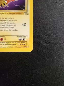Zapdos 30/62 Unlimited non-holo Fossil Pokemon Card - Image 4