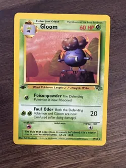 Gloom 37/64 Uncommon Jungle 1st Edition Non Holo Pokemon Card - Image 1