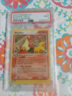 Pokemon Card EX Ruby And Sapphire #3 Blaziken Holo PSA 9 Mint 2003 Vintage - Image 1