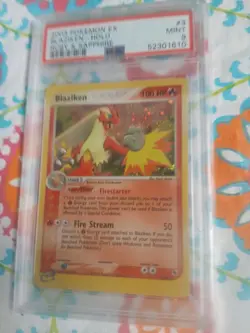 Pokemon Card EX Ruby And Sapphire #3 Blaziken Holo PSA 9 Mint 2003 Vintage - Image 2