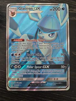 Pokemon TCG Glaceon GX Full Art Holo Card 141/156 Sun and Moon Ultra Prism - Image 3