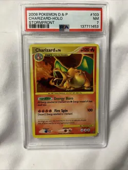 Pokemon TCG Diamond and Pearl Stormfront Charizard Holo Rare Card 103/100 PSA7 - Image 2