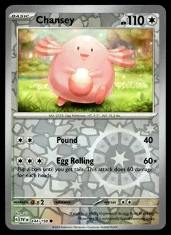 Chansey 144/198 Pokemon Card Scarlet & Violet Common 110 HP Rev Holo NM EQ - Image 1