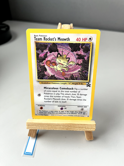 Pokemon Team Rockets Meowth 18 Black Star Promo Rare Card WOTC Vintage 1999 - Image 1