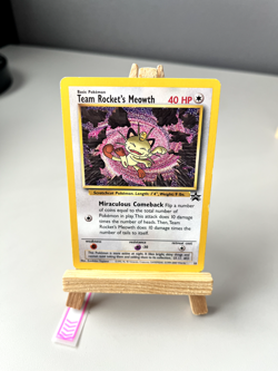 Pokemon Team Rockets Meowth 18 Black Star Promo Rare Card WOTC Vintage 1999 - Image 1