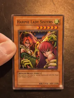 Yu-Gi-Oh! SUPER RARE CARD HARPIE LADY SISTERS MRD-009 1996 VINTAGE PRINT NM/VLP - Image 3