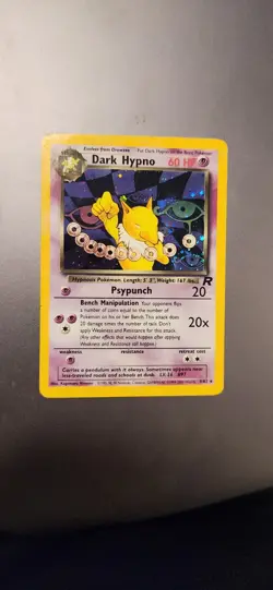 Pokemon WOTC Dark Hypno 9/82 Team Rocket Holo Trading Card - Image 1