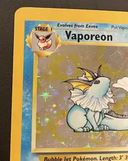 Pokemon TCG Vaporeon Holo Rare Card Jungle Set, #12/64, Vintage - Image 3