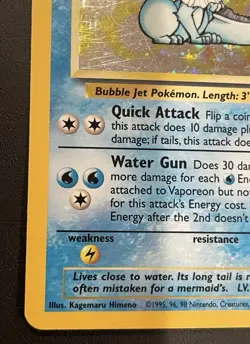 Pokemon TCG Vaporeon Holo Rare Card Jungle Set, #12/64, Vintage - Image 5