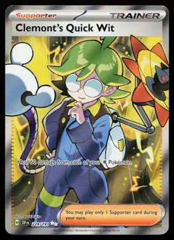 Clemont's Quick Wit 229/191 Ultra Rare Surging Sparks Pokemon Card - Image 1
