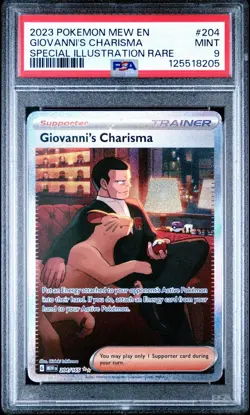 Pokemon 151 Giovanni's Charisma Special Illustration Card 204/165 PSA 9 - Image 1