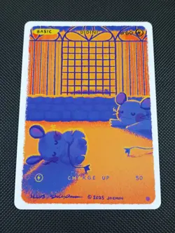 Joie Mon Didini (Dedenne) 2025 1st Edition Full Art Pokemon Fan Art Card - Image 1