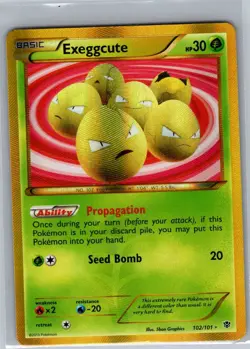 Exeggcute (Secret Rare) 102/101 Holo Plasma Blast - Pokemon Card - NM - Image 1