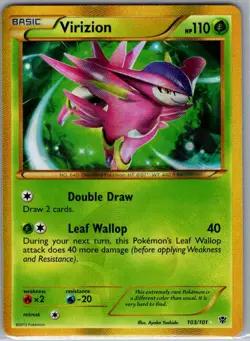 Virizion (Secret) 103/101 Holo Plasma Blast - Pokemon Card - NM - Image 1