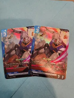 2x Gundam Card Game - Newtype Rising (Gundam GD01-001 LR) Holo Foil - Image 1