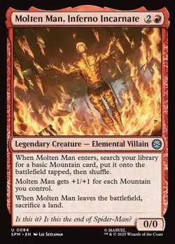 Molten Man, Inferno Incarnate 84 Marvel's Spider-Man MTG Magic the Gathering NM - Image 1