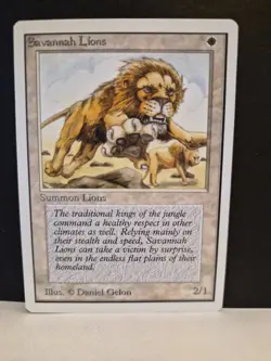 MTG Savannah Lions Creature White 2/1 Daniel Gelon Magic the Gathering - Image 1
