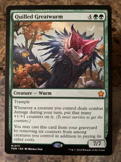 MTG TCG Foundations Quilled Greatwurm 0111 Regular Mythic - Image 1