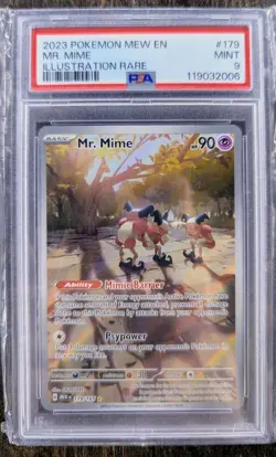 PSA 9 Mr Mime Illustration Rare 179/165 Scarlet & Violet 151 Pokemon TCG Card - Image 1