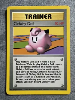 Pokemon Clefairy Doll Trainer Card 70/102 Vintage 1999 Pokemon TCG - Image 1