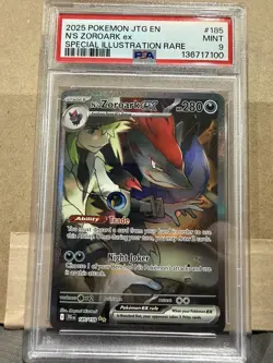 2025 POKEMON JTG EN-JOURNEY TOGETHER #185 N'S ZOROARK EX PSA 9 - Image 1
