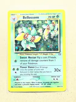 Pokemon Bellossom Neo Genesis Holo Rare 70HP Unlimited 3/111 English 2000 Card - Image 1