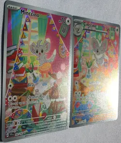 Minccino 182/162 & Cinccino 183/162 Temporal Forces IR Set Pokemon Near Mint - Image 3