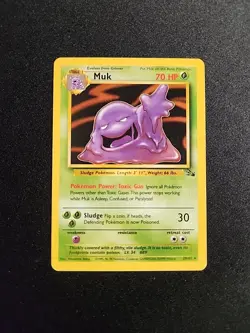 Pokemon Muk (28) Rare Unlimited Fossil 28/62 NM - Image 1