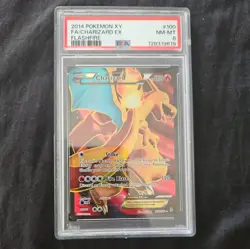 2014 Pokemon XY Charizard EX Flashfire 100 Holo Full Art psa 8 - Image 1