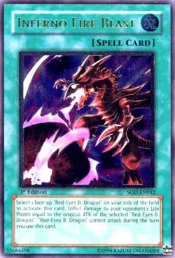 Yugioh! LP Inferno Fire Blast - SOD-EN042 - Ultimate Rare - 1st Edition Lightly - Image 1