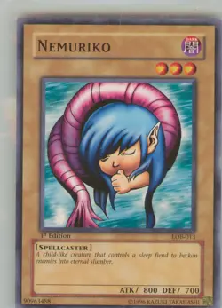 Yu-Gi-Oh Legend of Blue Eyes White Dragon Nemuriko #LOB-013 1St ED NM or Better - Image 1