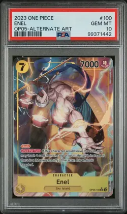 2023 ONE PIECE OP05-AWAKENING OF THE NEW ERA ALTERNATE ART #100 ENEL PSA 10 - Image 1